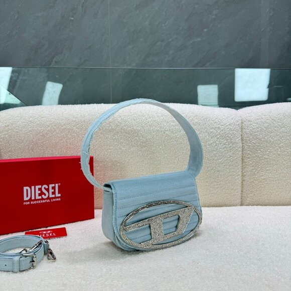 Diesel Light Blue Simple Denim Shoulder Bag - Picture 3 of 9